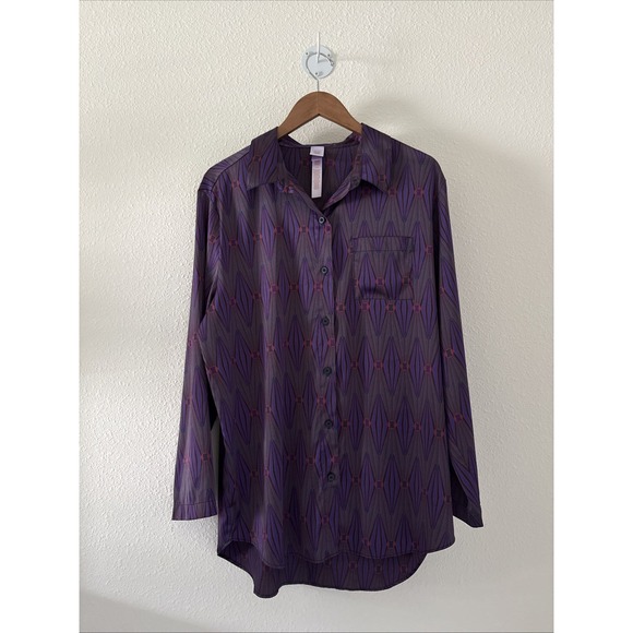 Savage X Fenty Other - Savage X Fenty Rihanna Purple Geometric Diamond Print Loungewear Top‎ PJ Large